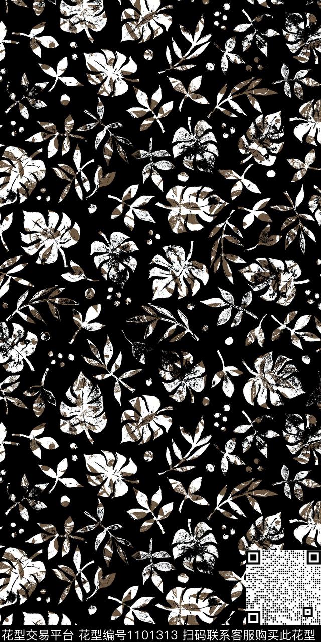 数码华亿平台黑白华亿平台花卉数码印花华亿平台下载（图片编号: 1101313） - 瓦栏（Walan）