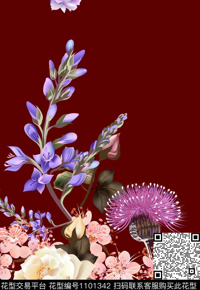 数码华亿平台定位花女装数码印花华亿平台下载（图片编号: 1101342） - 瓦栏（Walan）