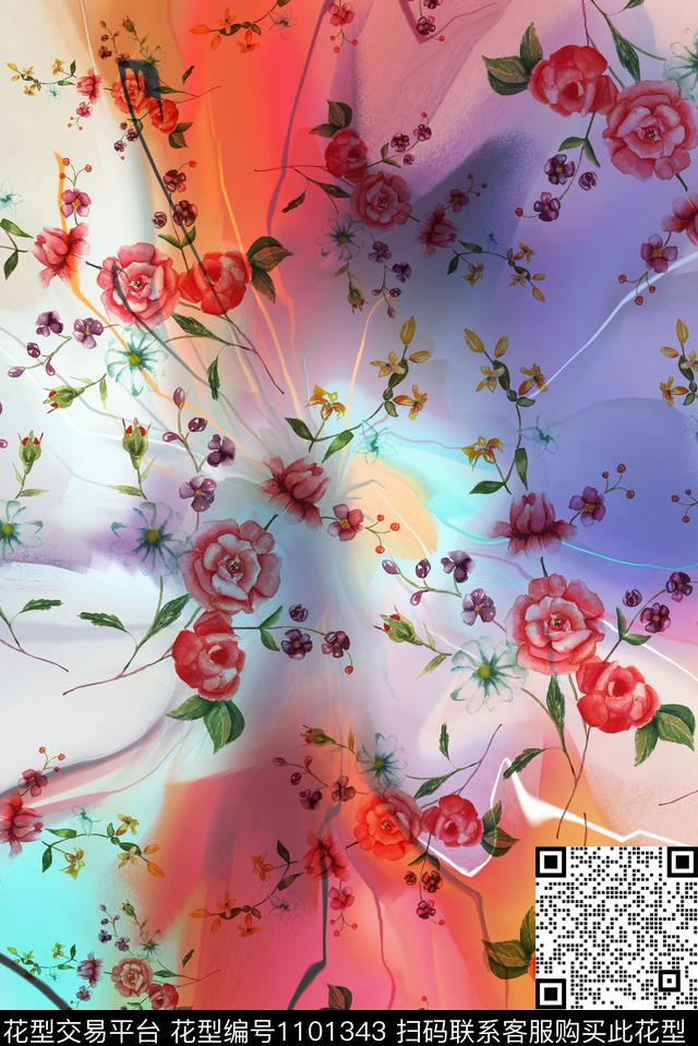 小碎花数码华亿平台花卉数码印花华亿平台下载（图片编号: 1101343） - 瓦栏（Walan）
