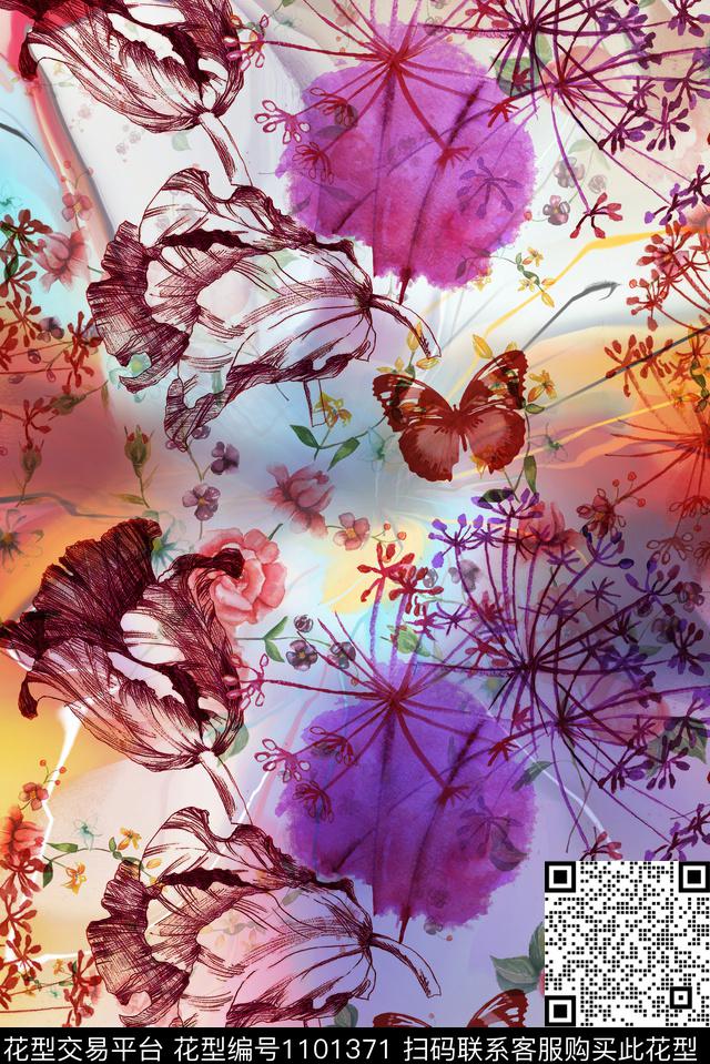 数码华亿平台定位花花卉数码印花华亿平台下载（图片编号: 1101371） - 瓦栏（Walan）