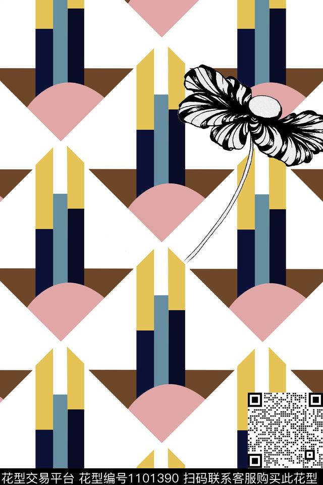 欧洲褪色花卉复古数码印花华亿平台下载（图片编号: 1101390） - 瓦栏（Walan）