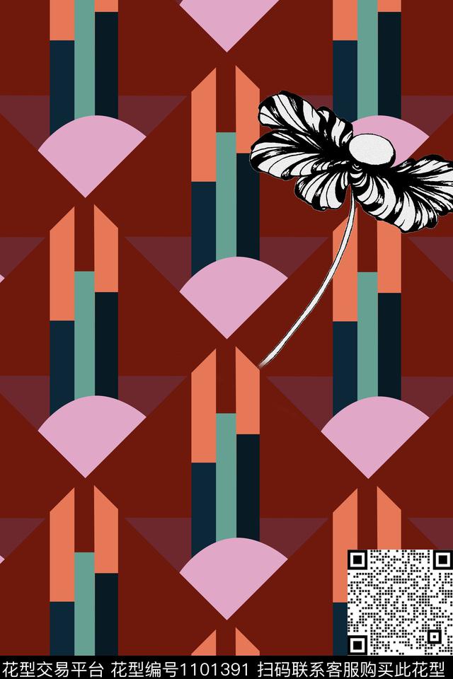 欧洲褪色花卉复古数码印花华亿平台下载（图片编号: 1101391） - 瓦栏（Walan）