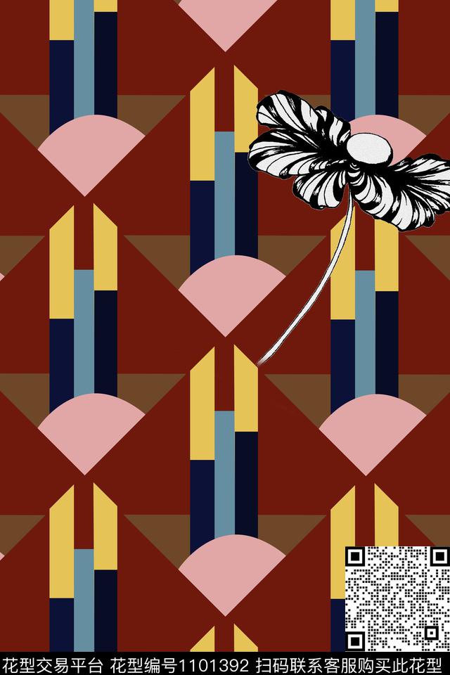 欧洲褪色花卉复古数码印花华亿平台下载（图片编号: 1101392） - 瓦栏（Walan）