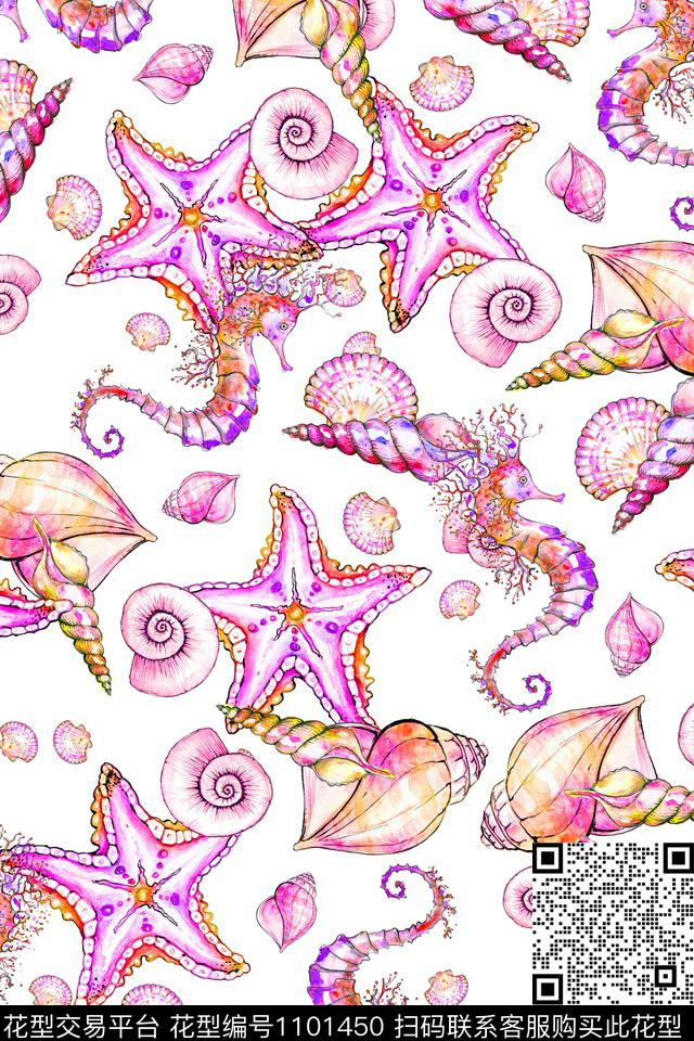 女装海马海星传统印花华亿平台下载（图片编号: 1101450） - 瓦栏（Walan）