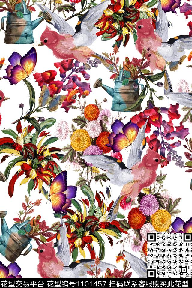 花卉女装动物传统印花华亿平台下载（图片编号: 1101457） - 瓦栏（Walan）