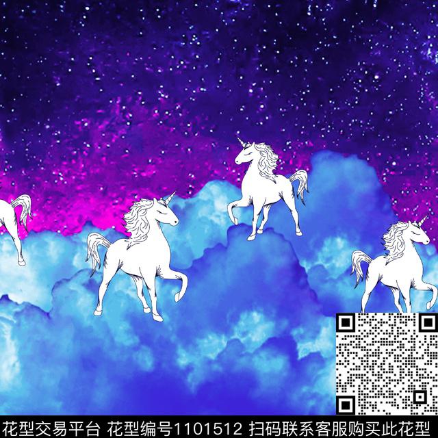 卡通动物卡通马数码印花华亿平台下载（图片编号: 1101512） - 瓦栏（Walan）