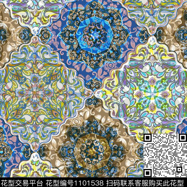 格子几何定位菱形数码印花华亿平台下载（图片编号: 1101538） - 瓦栏（Walan）