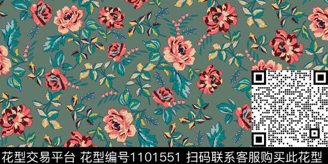 花卉绣花华亿平台小红花数码印花华亿平台下载（图片编号: 1101551） - 瓦栏（Walan）