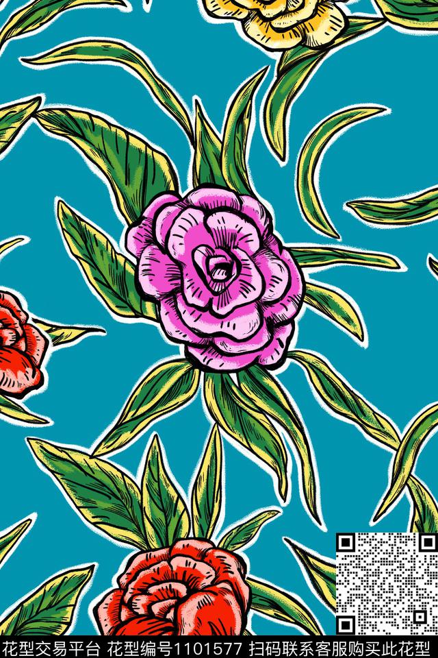 温室花卉绿植树叶大牌风传统印花华亿平台下载（图片编号: 1101577） - 瓦栏（Walan）