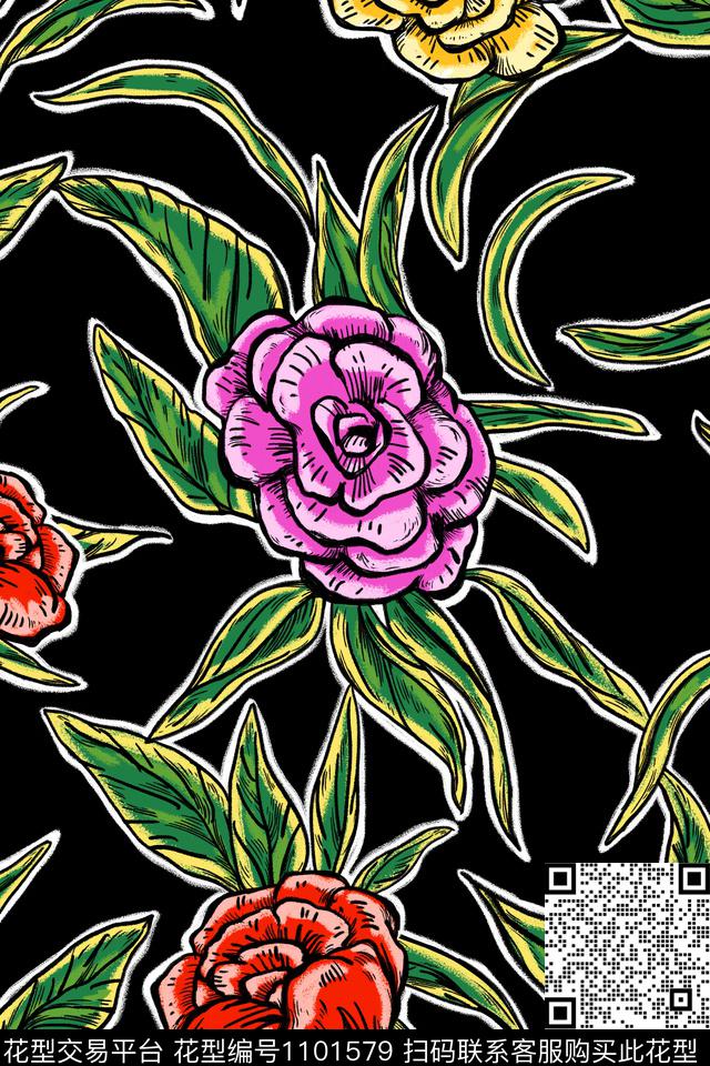 温室花卉绿植树叶大牌风传统印花华亿平台下载（图片编号: 1101579） - 瓦栏（Walan）