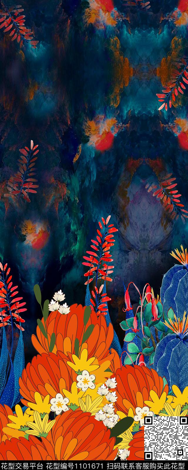 定位花数码华亿平台仙人掌华亿平台数码印花华亿平台下载（图片编号: 1101671） - 瓦栏（Walan）