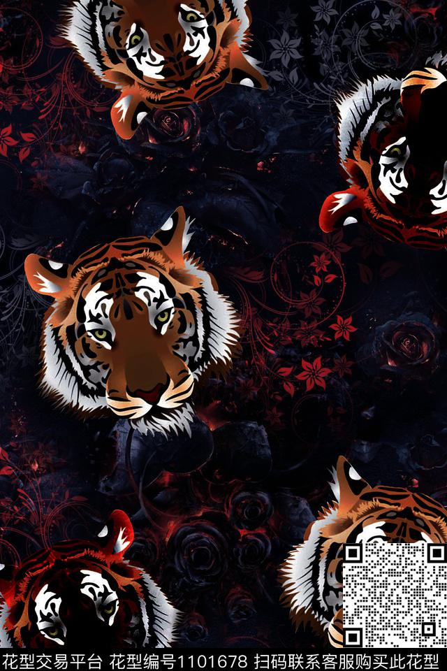 数码华亿平台老虎欧洲风华亿平台数码印花华亿平台下载（图片编号: 1101678） - 瓦栏（Walan）