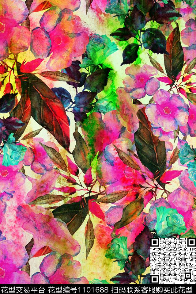 定位花数码华亿平台花卉数码印花华亿平台下载（图片编号: 1101688） - 瓦栏（Walan）