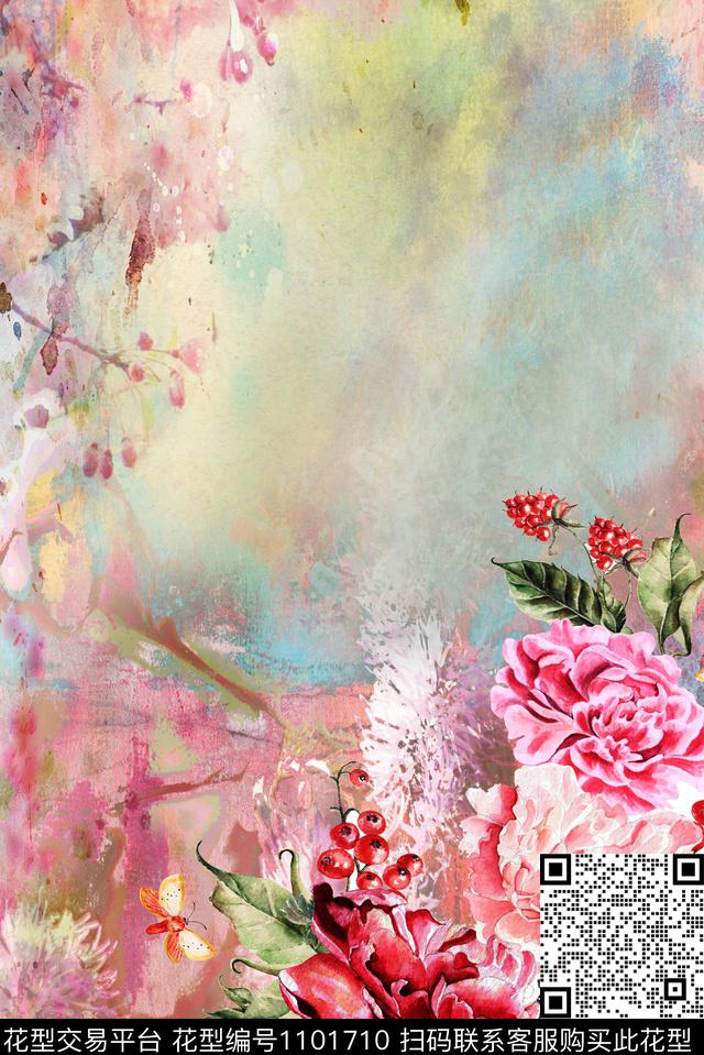 定位花数码华亿平台花卉数码印花华亿平台下载（图片编号: 1101710） - 瓦栏（Walan）