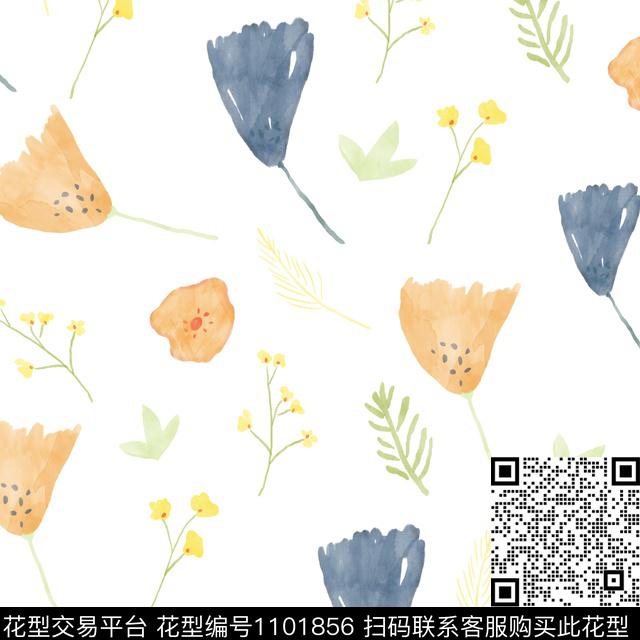 小碎花春夏华亿平台花卉数码印花华亿平台下载（图片编号: 1101856） - 瓦栏（Walan）