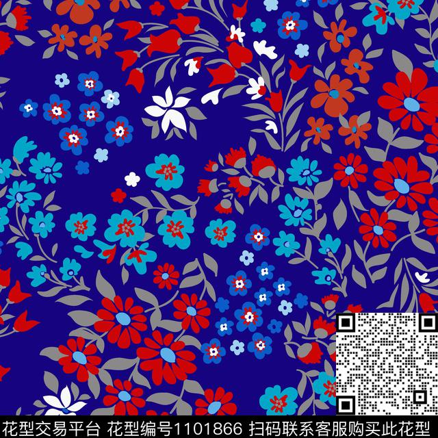 小碎花花卉大牌风传统印花华亿平台下载（图片编号: 1101866） - 瓦栏（Walan）