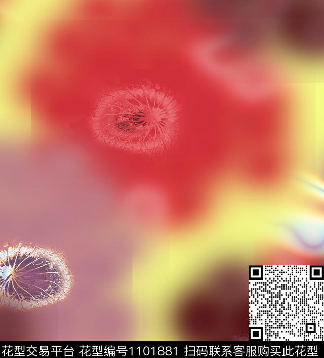 创意抽象花卉数码印花华亿平台下载（图片编号: 1101881） - 瓦栏（Walan）