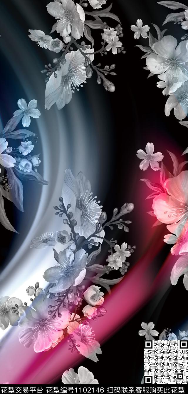 定位花数码华亿平台抽象数码印花华亿平台下载（图片编号: 1102146） - 瓦栏（Walan）