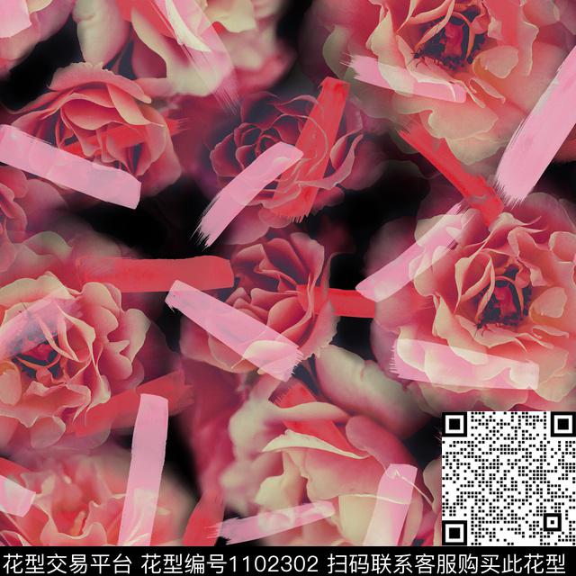 花卉几何复古数码印花华亿平台下载（图片编号: 1102302） - 瓦栏（Walan）