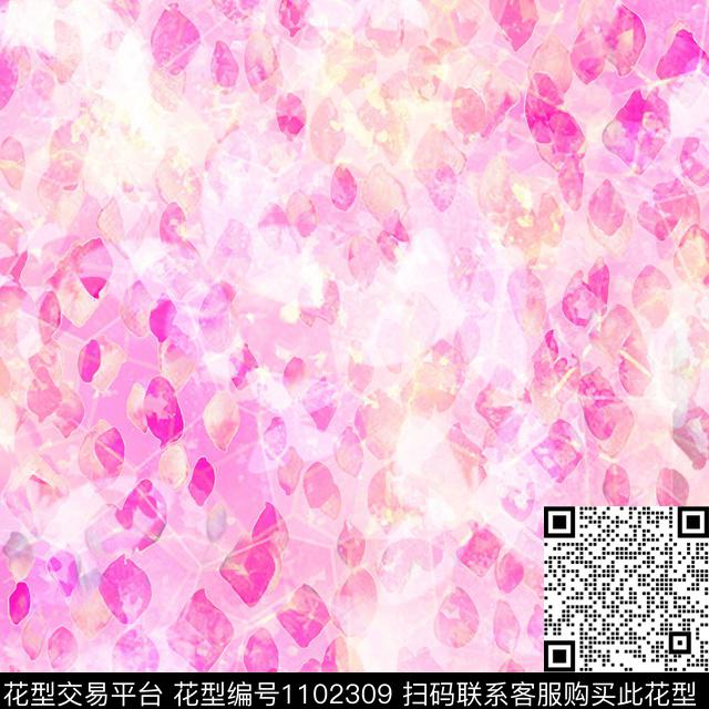 褪色花卉抽象花卉数码印花华亿平台下载（图片编号: 1102309） - 瓦栏（Walan）