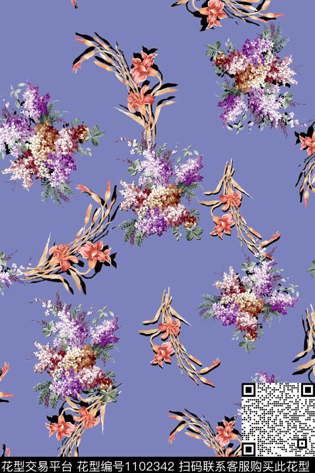 小碎花数码华亿平台满版散花数码印花华亿平台下载（图片编号: 1102342） - 瓦栏（Walan）