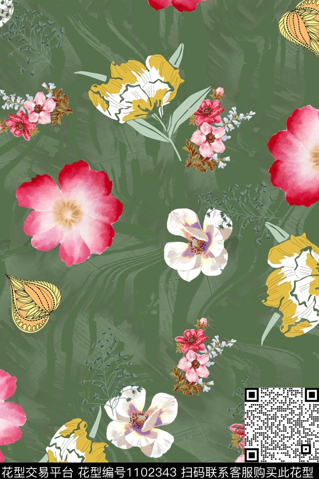 小碎花数码华亿平台满版散花数码印花华亿平台下载（图片编号: 1102343） - 瓦栏（Walan）