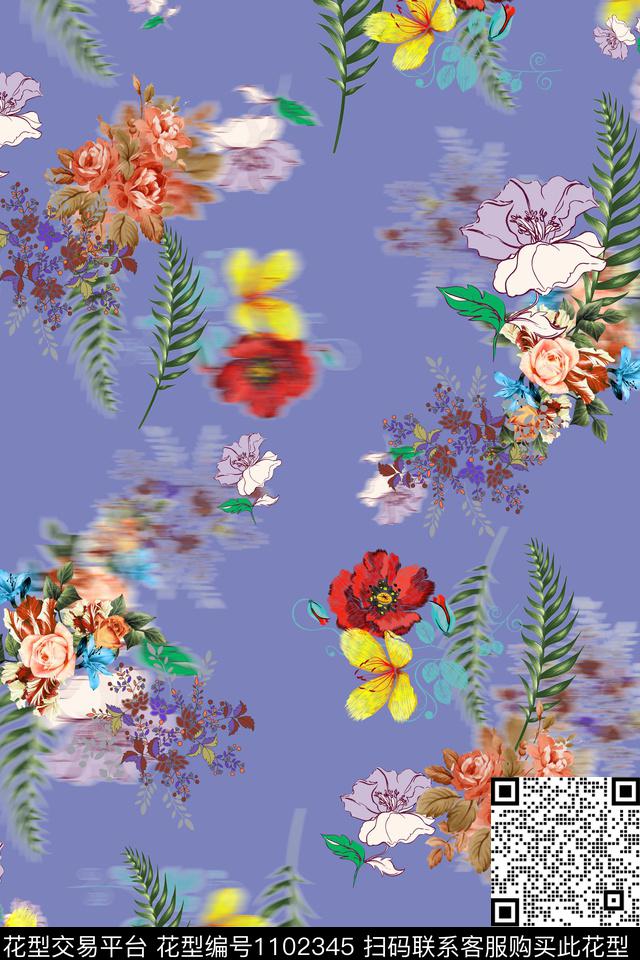 小碎花数码华亿平台满版散花数码印花华亿平台下载（图片编号: 1102345） - 瓦栏（Walan）