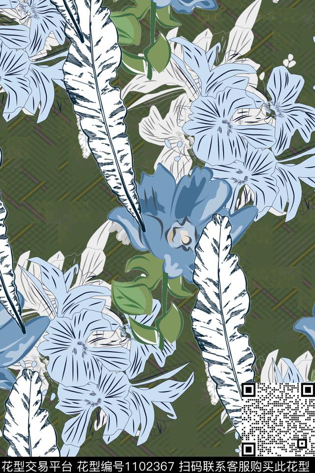 小碎花数码华亿平台手绘花卉数码印花华亿平台下载（图片编号: 1102367） - 瓦栏（Walan）