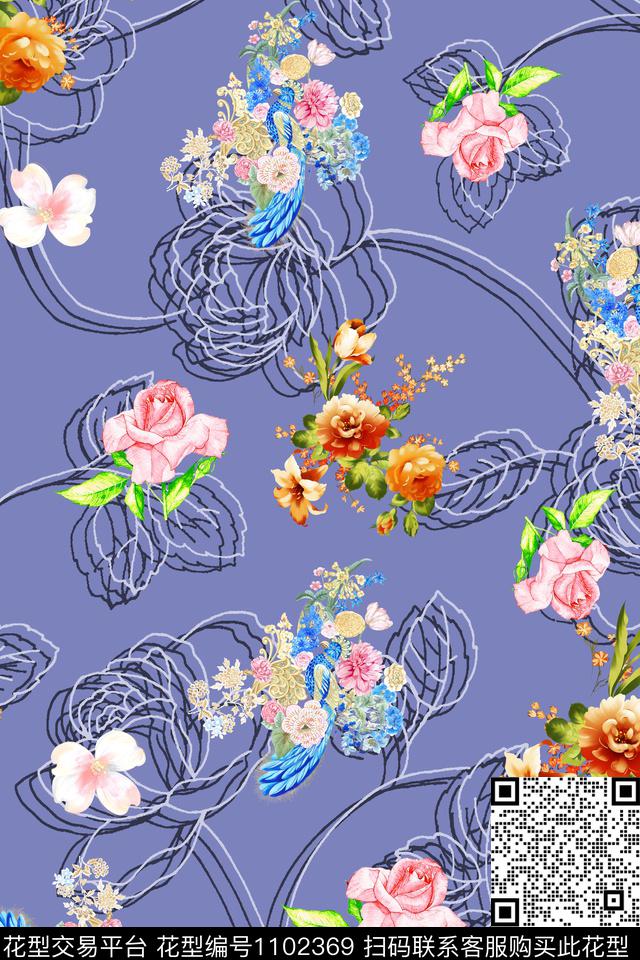 小碎花数码华亿平台手绘花卉数码印花华亿平台下载（图片编号: 1102369） - 瓦栏（Walan）