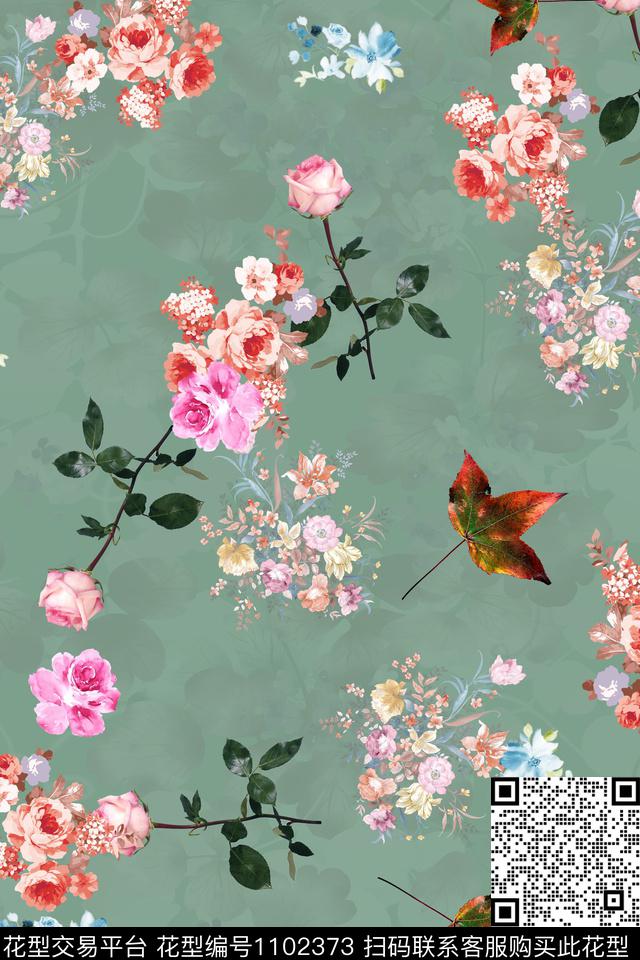 小碎花数码华亿平台手绘花卉数码印花华亿平台下载（图片编号: 1102373） - 瓦栏（Walan）
