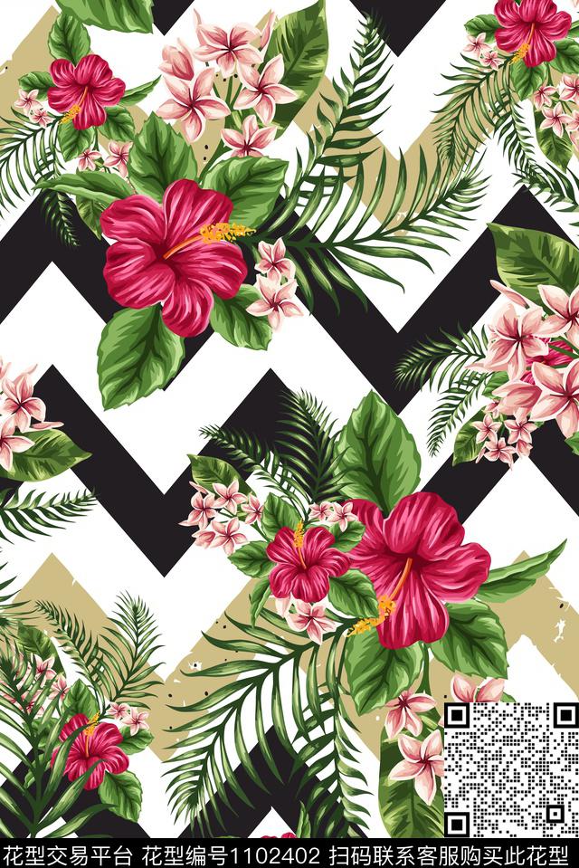 数码华亿平台花卉绿植树叶数码印花华亿平台下载（图片编号: 1102402） - 瓦栏（Walan）