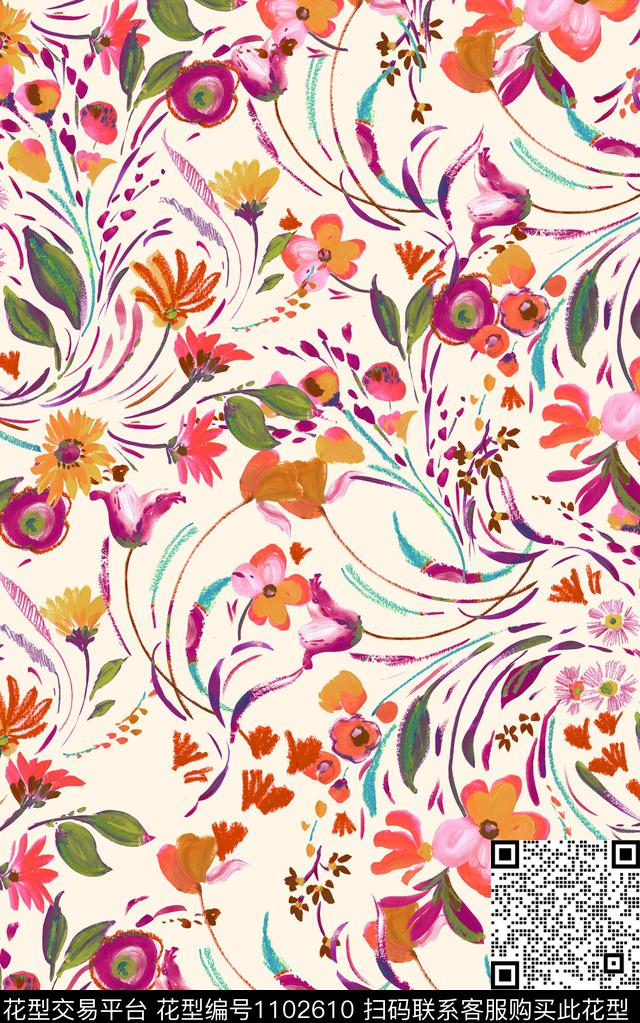 小碎花数码华亿平台抽象数码印花华亿平台下载（图片编号: 1102610） - 瓦栏（Walan）