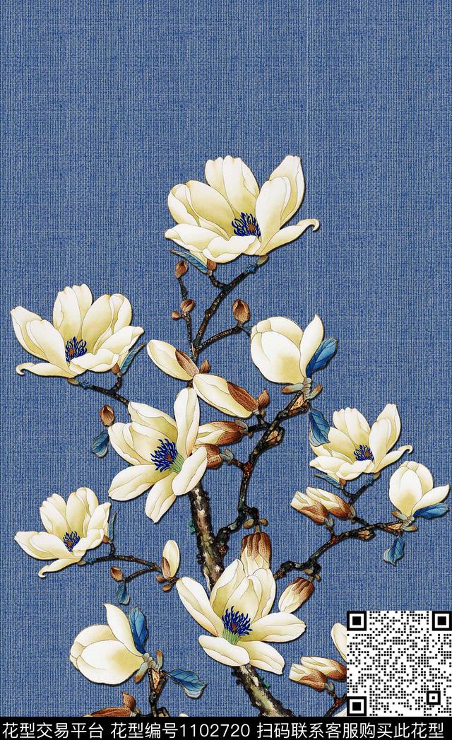 民族花卉木槿花木棉花数码印花华亿平台下载（图片编号: 1102720） - 瓦栏（Walan）