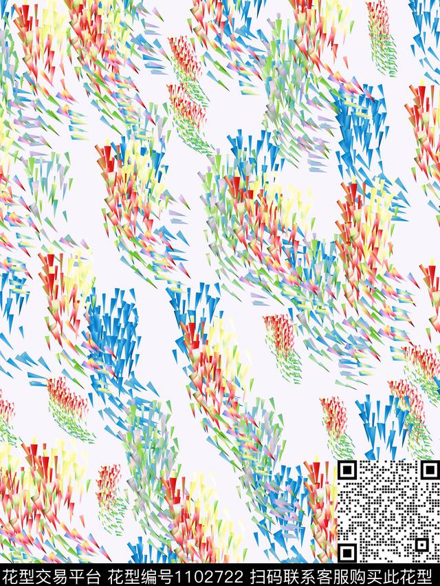 抽象花卉春夏华亿平台满版散花数码印花华亿平台下载（图片编号: 1102722） - 瓦栏（Walan）