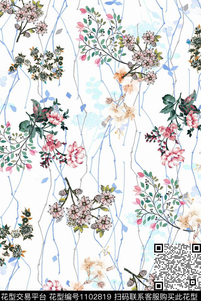 数码华亿平台小碎花休闲数码印花华亿平台下载（图片编号: 1102819） - 瓦栏（Walan）