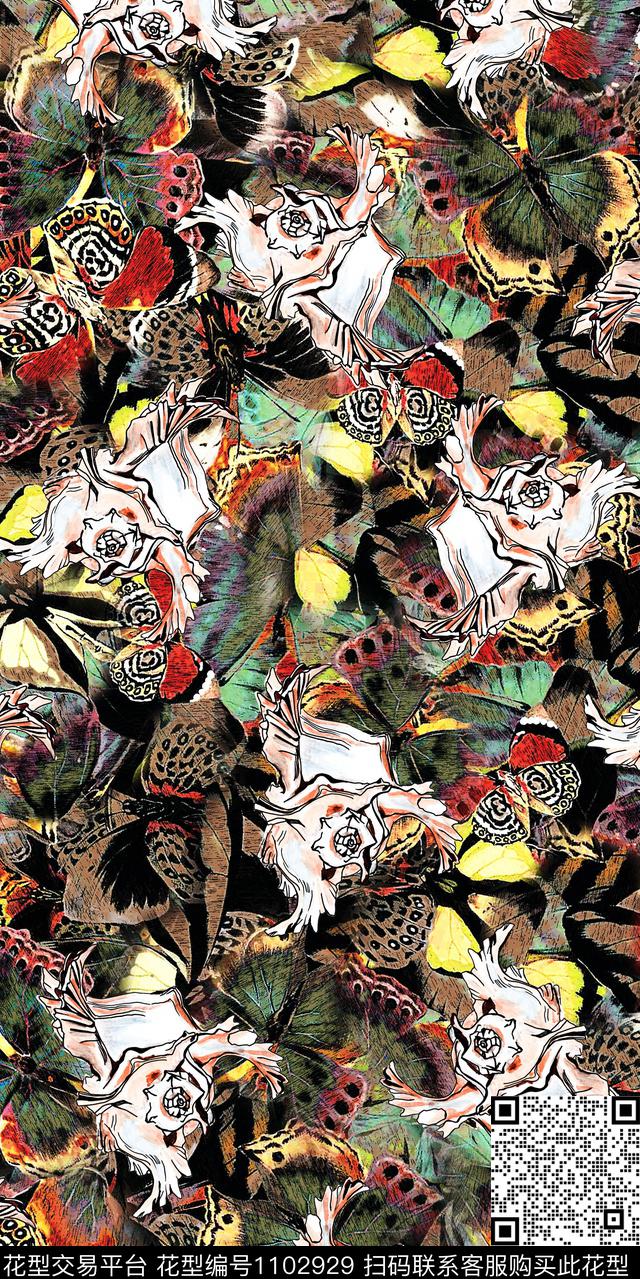 数码华亿平台抽象复古数码印花华亿平台下载（图片编号: 1102929） - 瓦栏（Walan）