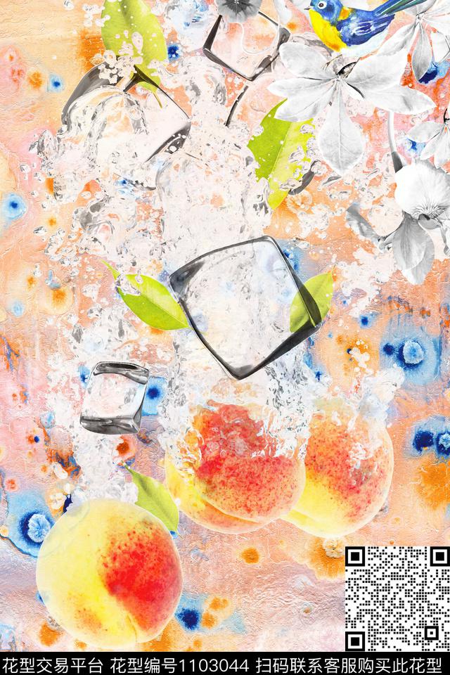 肌理定位花春夏华亿平台数码印花华亿平台下载（图片编号: 1103044） - 瓦栏（Walan）