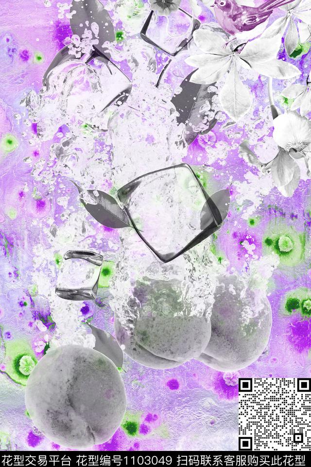 肌理定位花春夏华亿平台数码印花华亿平台下载（图片编号: 1103049） - 瓦栏（Walan）