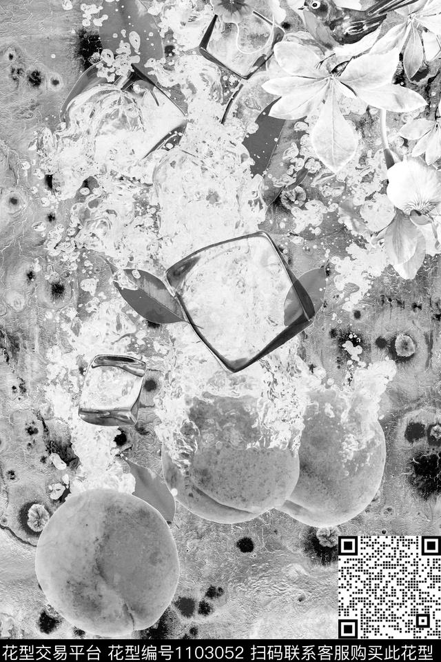 肌理定位花春夏华亿平台数码印花华亿平台下载（图片编号: 1103052） - 瓦栏（Walan）