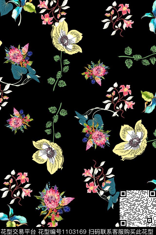 小碎花休闲花卉数码印花华亿平台下载（图片编号: 1103169） - 瓦栏（Walan）