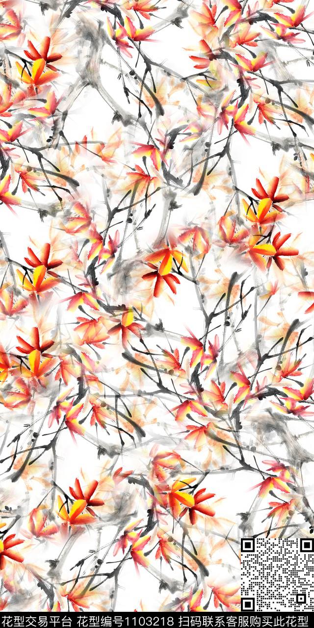 数码华亿平台花卉大牌风数码印花华亿平台下载（图片编号: 1103218） - 瓦栏（Walan）