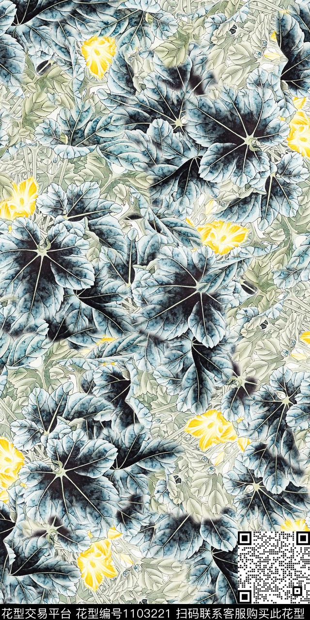 数码华亿平台花卉大牌风数码印花华亿平台下载（图片编号: 1103221） - 瓦栏（Walan）