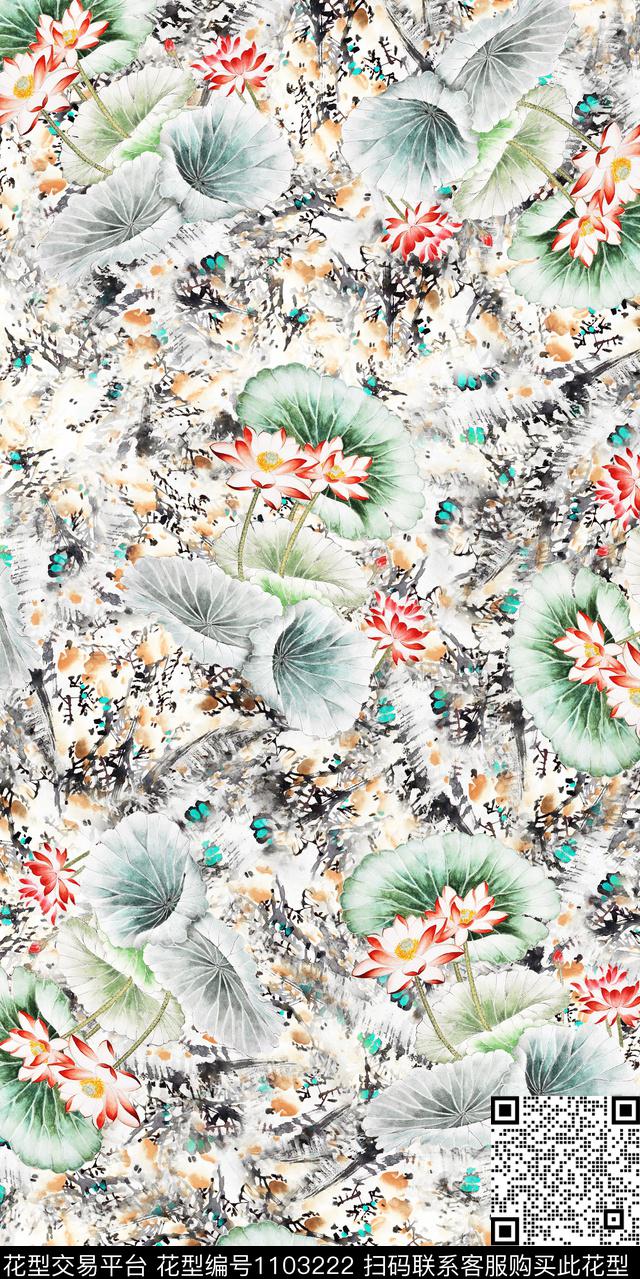 数码华亿平台花卉大牌风数码印花华亿平台下载（图片编号: 1103222） - 瓦栏（Walan）