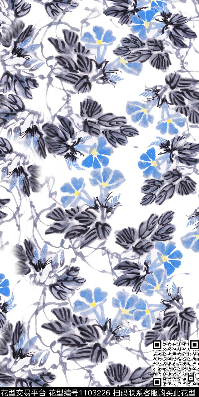 数码华亿平台花卉大牌风数码印花华亿平台下载（图片编号: 1103226） - 瓦栏（Walan）