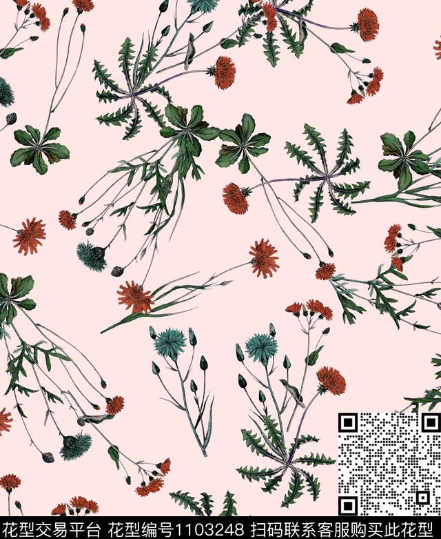 田园小碎花清爽底花卉数码印花华亿平台下载（图片编号: 1103248） - 瓦栏（Walan）