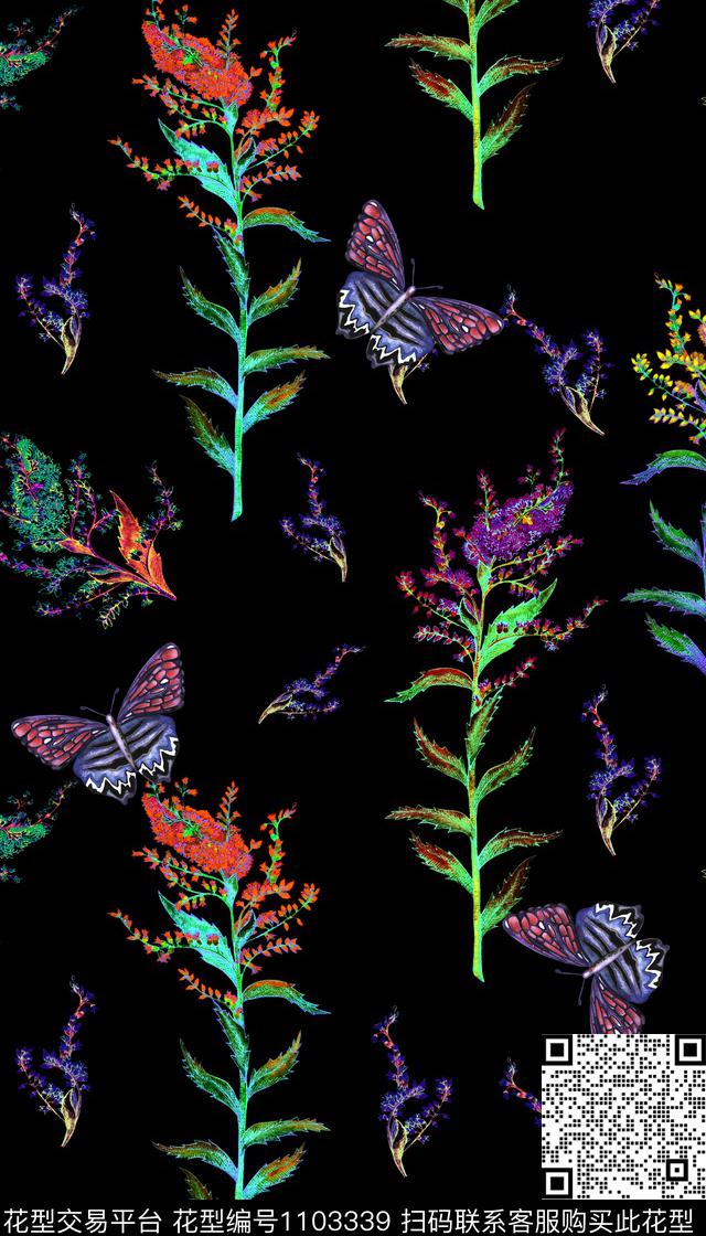 连衣裙花卉女装数码印花华亿平台下载（图片编号: 1103339） - 瓦栏（Walan）