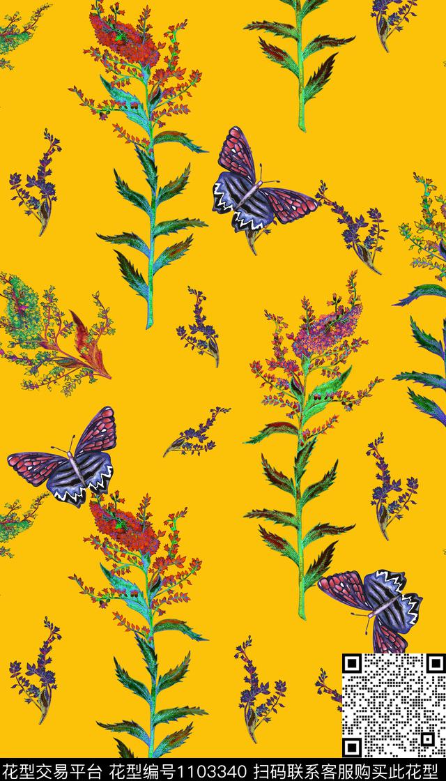 连衣裙花卉女装数码印花华亿平台下载（图片编号: 1103340） - 瓦栏（Walan）