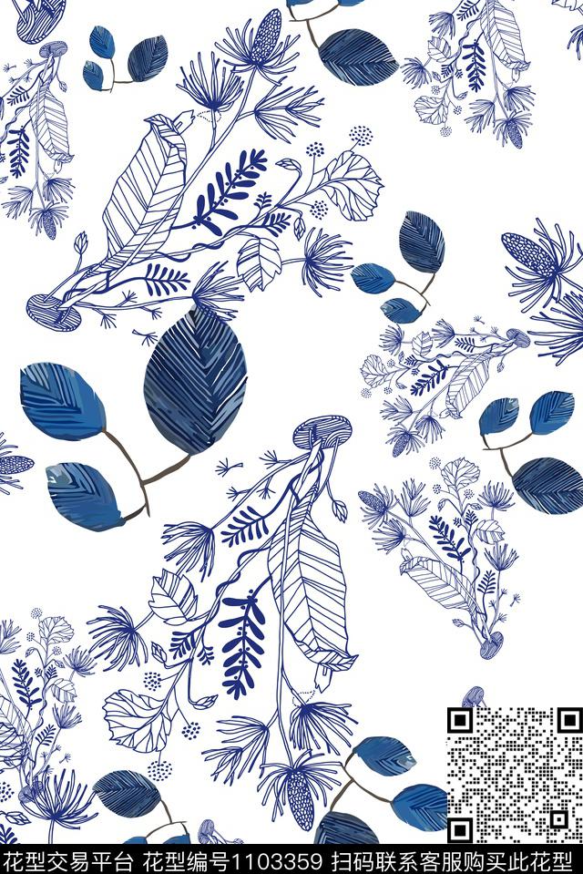 花卉签字笔趋势华亿平台数码印花华亿平台下载（图片编号: 1103359） - 瓦栏（Walan）