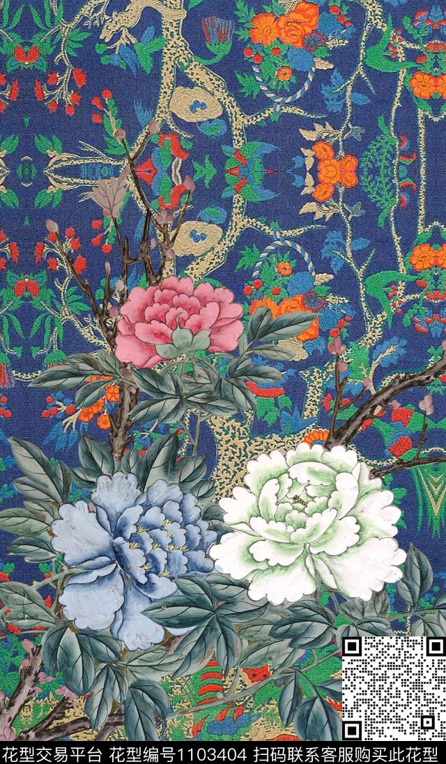 定位花数码华亿平台花卉数码印花华亿平台下载（图片编号: 1103404） - 瓦栏（Walan）