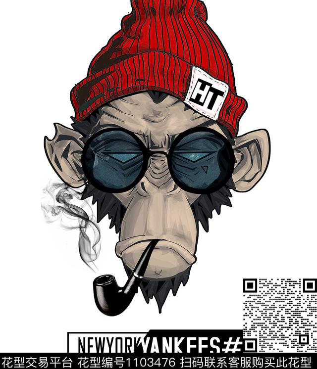 潮牌抽象卡通数码印花华亿平台下载（图片编号: 1103476） - 瓦栏（Walan）